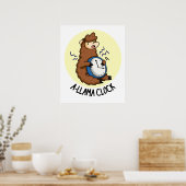 A-Lama Clock Funny Llama Pun Poster (Küche)