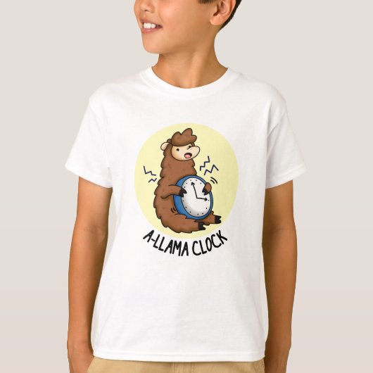 A-Lama Clock Funny Llama Pun T-Shirt (Vorderseite)