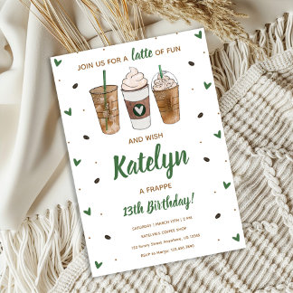A Latte of Fun Birthday Invitation Einladung