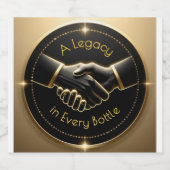 A Legacy in Every Bottle Handshake Bierflaschenetikett (Einzelnes Label)