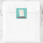 A+ Lehrer Quadratischer Aufkleber (Tasche)