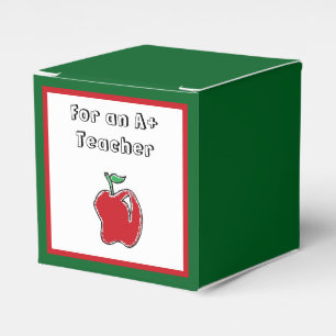 A+ Lehrer Rother Apfel Coole Schule Cartoon Geschenkschachtel