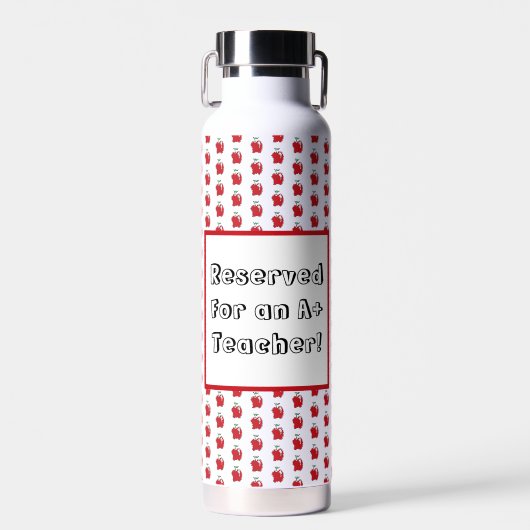 A+ Lehrer Rother Apfel Coole Schule Cartoon Trinkflasche (Vorne)