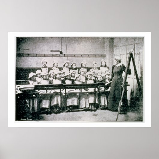 A Lesson in Domestic Science (b&w foto) Poster (Vorne)