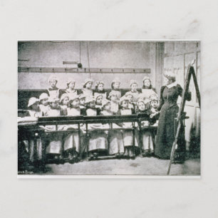 A Lesson in Domestic Science (b&w foto) Postkarte