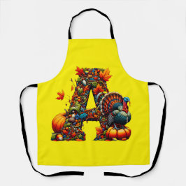 A letter A in Thanksgiving style Schürze