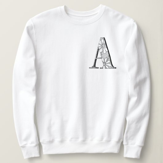 'A' Letter Initial Monogram Sweatshirt (Design vorne)