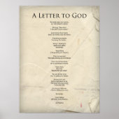 "A Letter to God" Religious Gedicht Poster Large (Vorne)