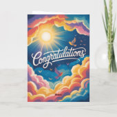 A Level Exam sky sunshine Congratulation cards Karte (Rückseite)
