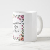 A-Level-Prüfungs-Blumen-Gratulation Abschluss Jumbo-Tasse (Vorderseite Rechts)