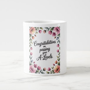 A-Level-Prüfungs-Blumen-Gratulation Abschluss Jumbo-Tasse
