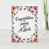A-Level-Prüfungs-Blumen-Gratulation Abschluss Karte (Vorderseite)