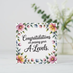 A-Level-Prüfungs-Blumen-Gratulationskarten