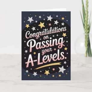 A-Level-Prüfungs strahlender Stern Gratulationskar Karte
