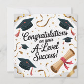A-Level success Flat Graduation Greeting Card Karte (Vorderseite)