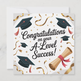 A-Level success Flat Graduation Greeting Card  Karte