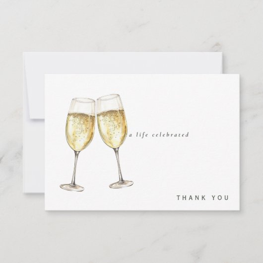 A Life gefeiert Champagne Bereavement Danke (Vorderseite)