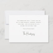 A Life gefeiert Champagne Bereavement Danke (Rückseite)