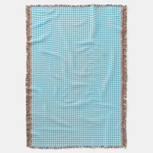 A light blue and white checkered blanket  decke (Vorderseite Vertikal)