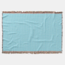 A light blue and white checkered blanket  decke