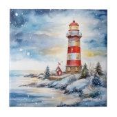 A Lighthouse in Winter Fliese (Vorderseite)