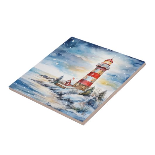 A Lighthouse in Winter Fliese (Seite)