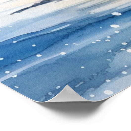 A Lighthouse in Winter Poster (Ecke)