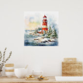 A Lighthouse in Winter Poster (Küche)