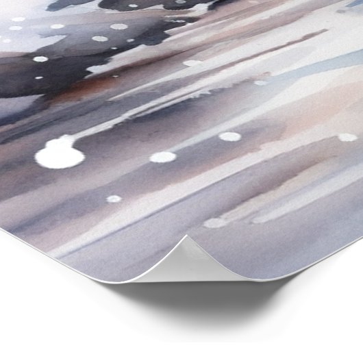 A Lighthouse in Winter Poster (Ecke)