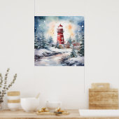 A Lighthouse in Winter Poster (Küche)