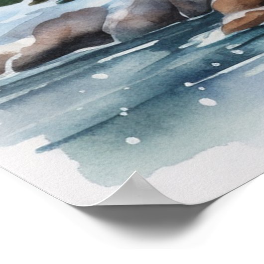 A Lighthouse in Winter Poster (Ecke)