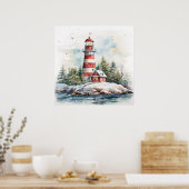 A Lighthouse in Winter Poster (Küche)
