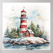 A Lighthouse in Winter Poster (Vorne)