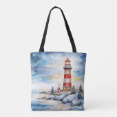 A Lighthouse in Winter Tasche (Rückseite)