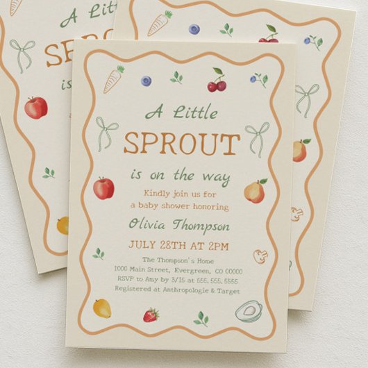 A Litte Sprout Baby Shower Einladung