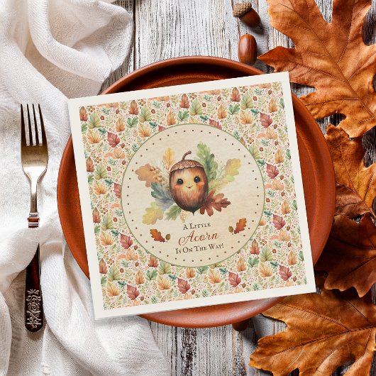 A Little Acorn Fall Baby Shower Serviette
