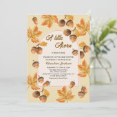 A Little Acorn Fall Maple Leaves Baby Shower Einladung (Stehend Vorderseite)