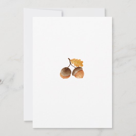 A Little Acorn Fall Plaids Baby Shower Invitation Einladung (Rückseite)