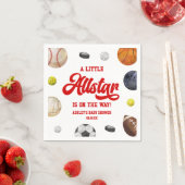 A Little Allstar Is On The Way! Sports Baby Shower Serviette (Beispiel)