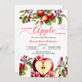 A Little Apple Is On The Way | Fall Baby Shower  Einladung (Vorne/Hinten)