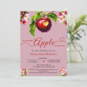 A Little Apple Is On The Way | Fall Baby Shower Einladung (Stehend Vorderseite)