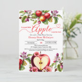 A Little Apple Is On The Way | Fall Baby Shower Einladung (Stehend Vorderseite)