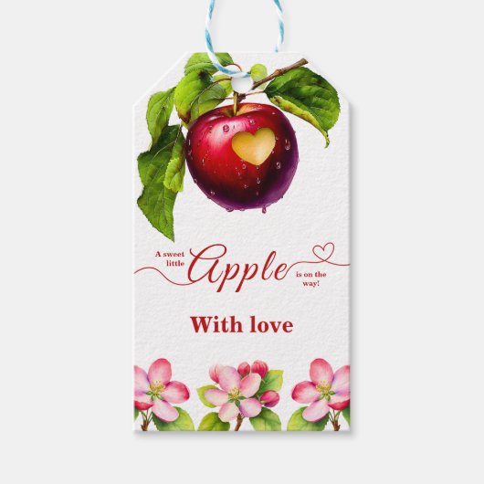A Little Apple Is On The Way | Fall Baby Shower  Geschenkanhänger (Vorderseite)