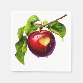 A Little Apple Is On The Way | Fall Baby Shower Serviette