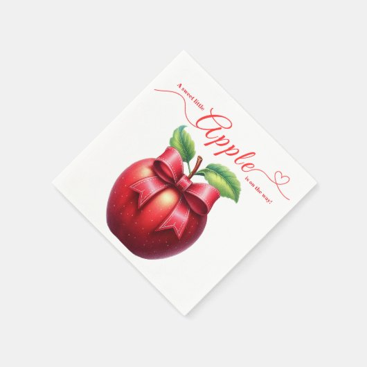 A Little Apple Is On The Way | Fall Baby Shower Serviette (Ecke)