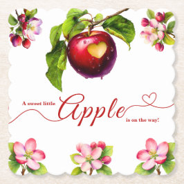 A Little Apple Is On The Way | Fall Baby Shower Untersetzer