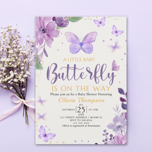 A Little Baby Butterfly is on The Way Baby shower Einladung