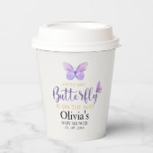 A Little Baby Butterfly is on The Way Baby shower Pappbecher (Vorderseite)