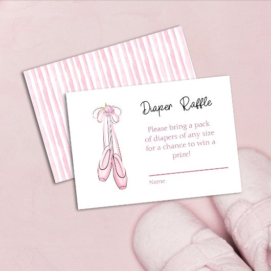 A Little Ballerina is on the Way Diaper Raffle Begleitkarte