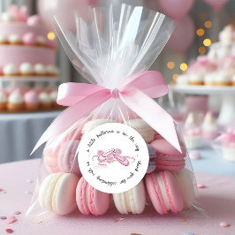 A Little Ballerina is on the Way Pink Ballet Shoes Geschenkanhänger